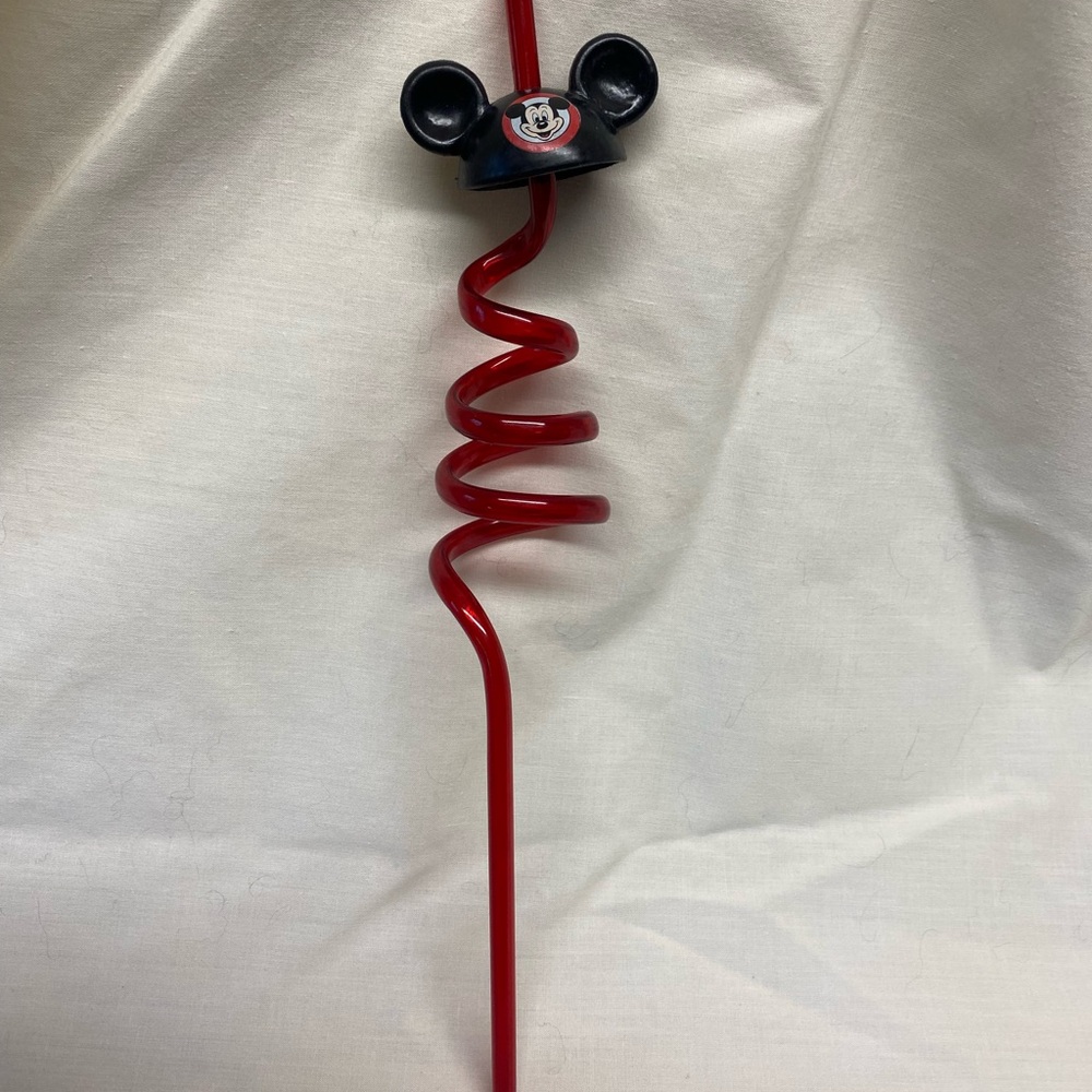 Vintage Disney’s Mickey Mouse Spiral Red Drinking Straw